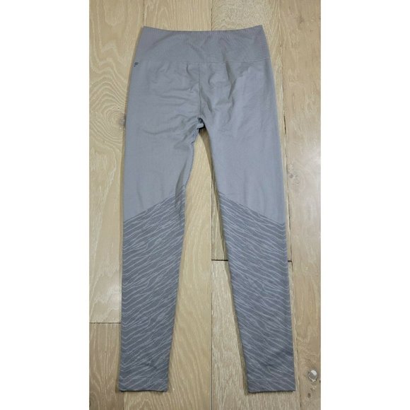 Fabletics Women's M Gray Seamless Leggings Zebra Workout Gym Pants Stretch Yoga - Picture 1 of 7